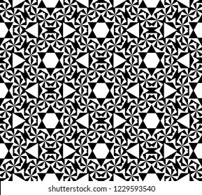  Vector illustration.Abstract seamless black and white tile 
