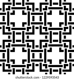  Vector illustration.Abstract seamless black and white tile 