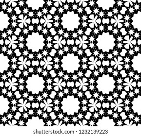  Vector illustration.Abstract seamless black and white tile 