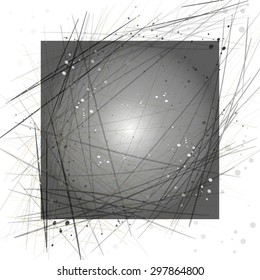 Vector illustration.Abstraction with intersecting lines on a monochrome background.