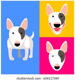Vector illustration,Art  of Bull terrier Dog Character