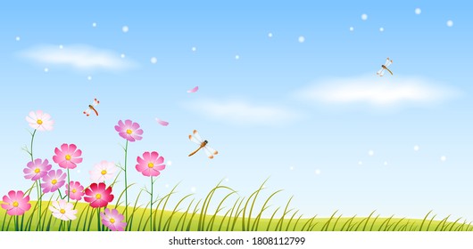 Vector Illustrationautumn Season Backgroundhandwritten Korean ...