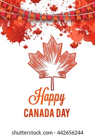 Vector illustration,banner or poster for canada day.