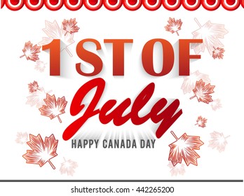 Vector illustration,banner or poster for happy canada day.