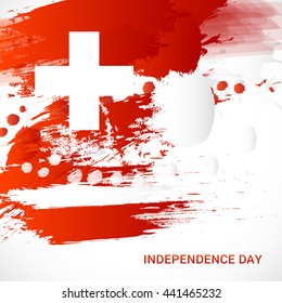 Vector illustration,banner or poster for independence day of switzerland.