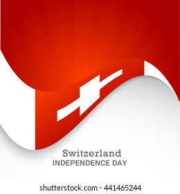 Vector illustration,banner or poster for independence day of switzerland.