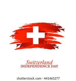 Vector illustration,banner or poster for independence day of switzerland.