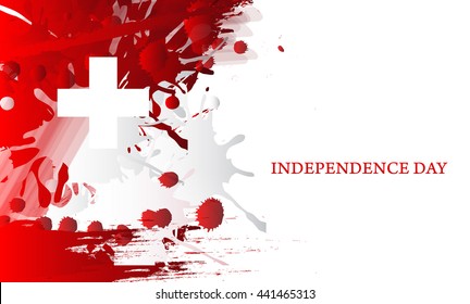 Vector illustration,banner or poster for independence day of switzerland.