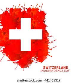 Vector illustration,banner or poster for independence day of switzerland.
