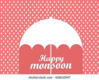 Vector illustration,banner or poster monsoon season raining drops background.