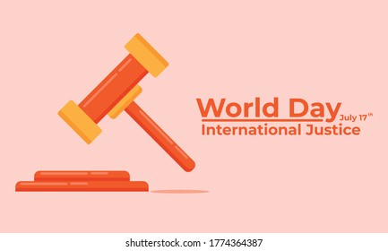 Ilustración vectorial, pancarta o afiche del Día Mundial de la Justicia Internacional. el concepto del Día Mundial de la Justicia.