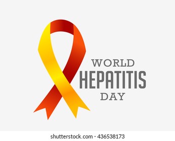 Vector illustration,banner or poster of world hepatitis day with awareness ribbon.