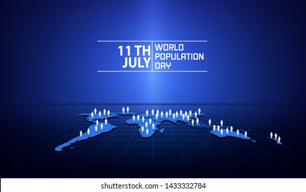 Vector illustration,banner or poster of world population day.