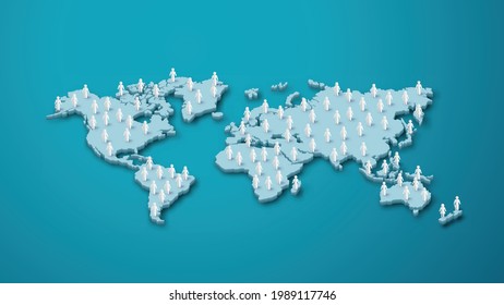 Vector illustration,banner or poster of world population day.paper cut style