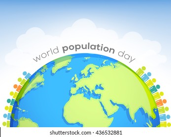 Vector illustration,banner or poster of world population day.