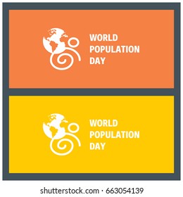 Vector illustration,banner or poster of world population day. Globe.