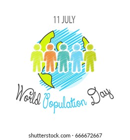 Vector illustration,banner or poster of world population day.