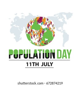 Vector illustration,banner or poster of world population day.