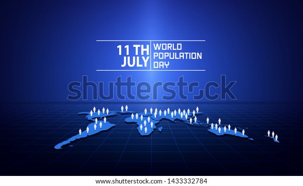 Vector illustration,banner or poster of world\
population day.