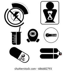 vector illustration,black icon science