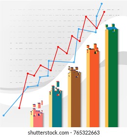 Vector Illustration.Business infographic chart designed background template element modern diagram