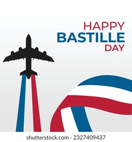 vector Illustration,Card,Banner Or Poster For The French National Day.Happy Bastille Day 14 july