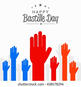 Vector illustration,card,banner or poster for the French National Day.Happy Bastille Day.