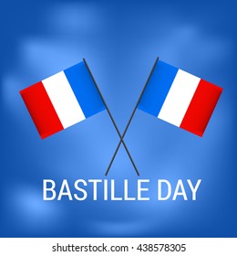 Vector illustration,card,banner or poster for the French National Day.Happy Bastille Day.