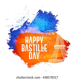 Vector illustration,card,banner or poster for the French National Day.Happy Bastille Day.