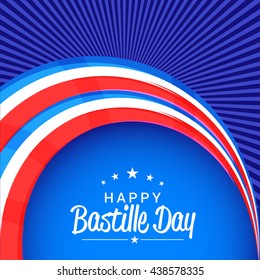 Vector illustration,card,banner or poster for the French National Day.Happy Bastille Day.