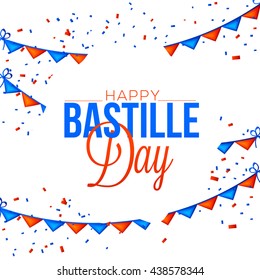 Vector illustration,card,banner or poster for the French National Day.Happy Bastille Day.