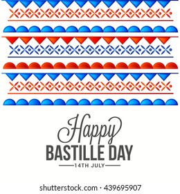 Vector illustration,card,banner or poster for the French National Day.Happy Bastille Day.