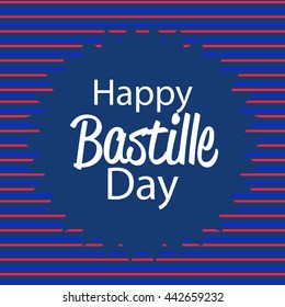 Vector illustration,card,banner or poster for the French National Day.Happy Bastille Day.