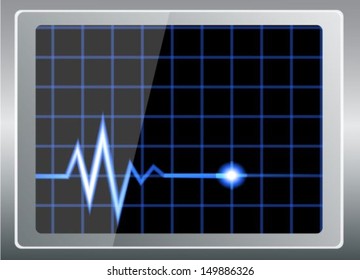 vector illustration-cardiogram on the shiny screen