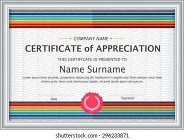 Vector illustration,certificate template with clean and modern pattern