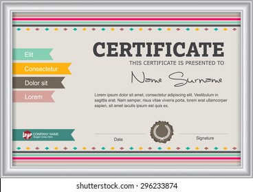 Vector illustration,certificate template with clean and modern pattern