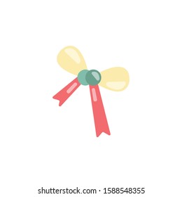 Vector illustration.\Christmas bow-knot of ribbon. Isolated on white background 