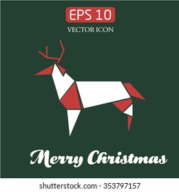 Vector illustration.Christmas card.deer