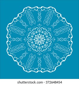 Vector illustration.Circular pattern. Abstract floral ornament. Mandala