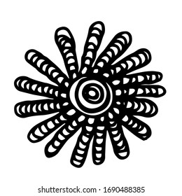 Vector illustration.Close-up abstract plant on isolated white background.