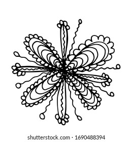 Vector illustration.Close-up abstract plant on isolated white background.