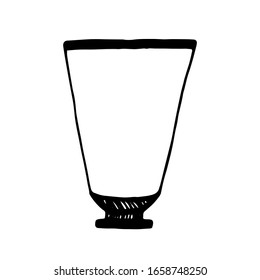 
Ilustración vectorial.Cierre del recipiente para cosméticos en un fondo blanco aislado.