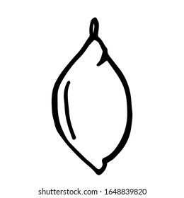 
Vector illustration.Close-up lemon on an isolated white background.Design for coloring books, covers, print clothes.