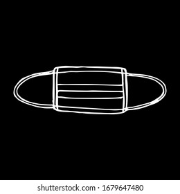
Vector illustration.Close-up of medical mask on a black background.