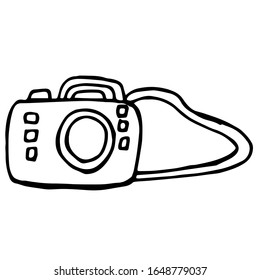 
Vector illustration.Close-up monochrome abstract camera on isolated white background.Design for coloring books, covers, print clothes.