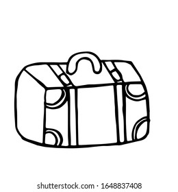 
Vector illustration.Close-up suitcase on isolated white background.Design for coloring books, covers, print clothes.