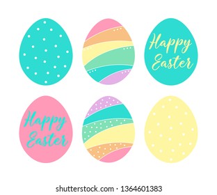 Vector illustration.collection isolated on white background. Set of easter eggs flat design. Easter eggs icons.