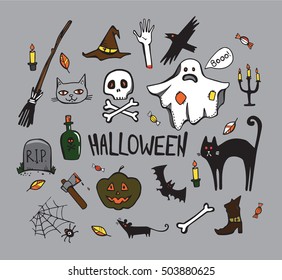 Vector illustration/Color halloween set