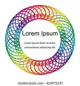 Vector Illustration.Colorful Curls Twisted in Circle. Template for Visiting Cards, Labels, Fliers, Banners, Badges, Posters, Stickers and Advertising Actions. Circle Wavy Pattern. Abstract Background
