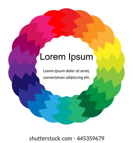 Vector Illustration.Colorful Mosaic  Circle. Template for Visiting Cards, Labels, Fliers, Banners, Badges, Posters, Stickers and Advertising Actions.Abstract Background